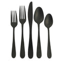 Gibson Home Ravidia Black Heavy Gauge Flatware Cutlery Silverware Set 20 Pieces, Stainless Steel Colorful Utensils, Tableware Set Service for 4
