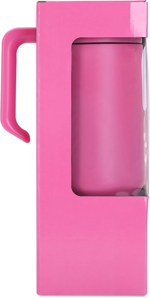 Makerflo 40 Oz Pink Powder Coated Tumbler - Pack of 25 with Upgraded Handle & Leak-Proof Lid for Crafting