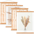 Benjia Magnetic Light Wood Poster Frame Set - 4 Pack for 20x30, 20x28, 20x24 Artwork | Teak Color
