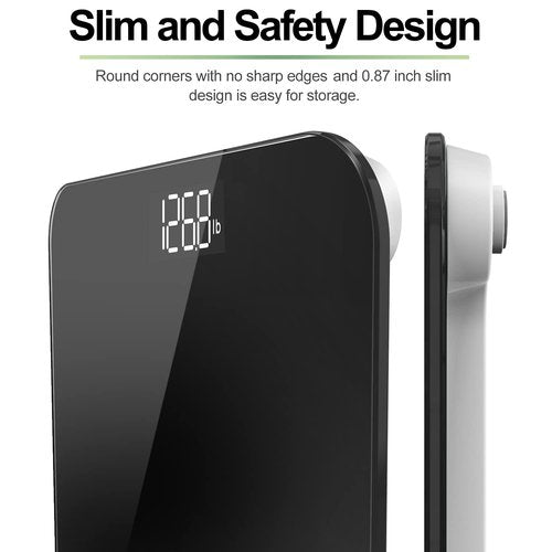 RENPHO Scale for Body Weight, Mechanical Bathroom Weighing Scale, Highly Accurate & Measures Weight up to 400 lb/180kg, Batteries Included, 10.2"/260mm, Black-Core 1S