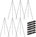 Nicpro Art Folding Easels - 63-Inch Metal Tripod Display Stands, 6 Pack, Collapsible with Carry Bag | Black