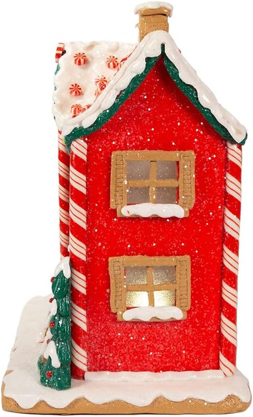 Kurt S. Adler 9.5-Inch Gingerbread LED House - Battery-Operated with Music Box