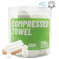 icepac 120 Pcs Compressed Towels, Camping, Disposable Face Compressed Towels, Magic Towel, Compressed Towel for Travel, Camping,Hiking (8x9in) (White 120)