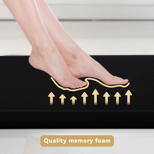 Rocelco 2 Pack Anti Fatigue Standing Floor Mat, 32"x20" - Heavy Duty Ergonomic Cushioned Comfort Foam - Waterproof Non-Slip Kitchen Rug for Home Office Kitchen Laundry - Black (R MAFM-2PK)