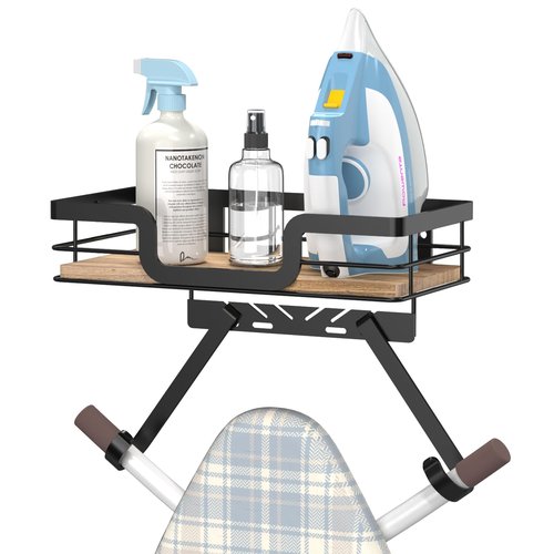 PAROTO Ironing Board Holder Wall Mount, Laundry Room Organization Storage, Black, T&V Shaped Space Saving Ironing Board Hanger for Laundry Room Decor and Accessories