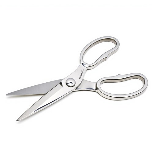 TONMA Kitchen Scissors All Purpose [Made in Japan] Japanese Kitchen Shears with Micro Serrated, Solid Stainless Steel Build Heavy Duty Cooking Scissors for Food, Mirror-Finished, Dishwasher Safe