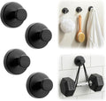Skiennix Heavy-Duty Suction Cup Hooks - Removable Towel & Loofah Holders for Shower | 4 Pack, Black