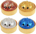 Skiennix Dumpling Squishies - Colorful Stress Relief Fidget Balls | 4-Pack Sensory Dough Balls