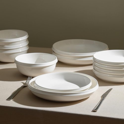 Stone Lain Verso 24-Piece Dinnerware Set Porcelain, White