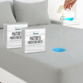 Magik & Kover Twin Mattress Protector - Waterproof & Machine Washable 2 Pack | Deep Pocket Grey Cover