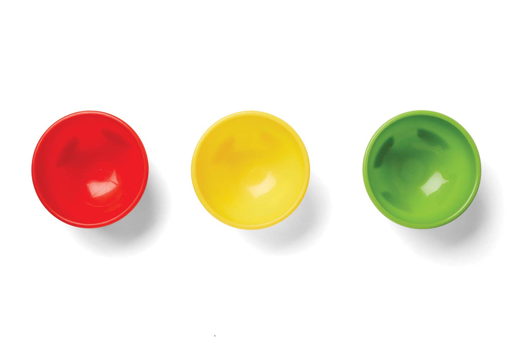 Fox Run Multicolor Salsa Bowls, 5-Inch Diameter, Set of 3, Red, Yellow, Green