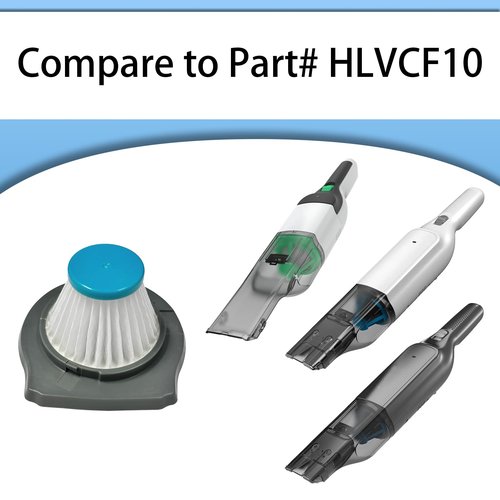 Aolleteau HLVCF10 Filter Compatible with BLACK+DECKER Hand Vacuum Models with HLVC+, REVHV8J: HLVC315J10, HLVC315B10, HLVC315B01, HLVC320J01, HLVC320B01, REVHV8J40, REVHV8J40W