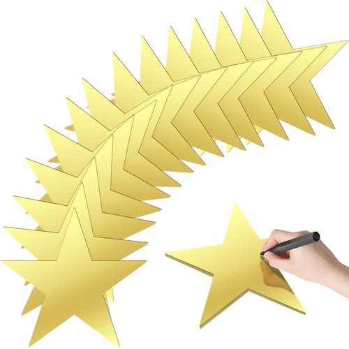 EnioyView 36 PCS 11 Inch Large Gold Star Cutouts Double Printed Paper Stars for Wedding Classroom Wall Party Movie Night Bulletin Board Decoration Supply