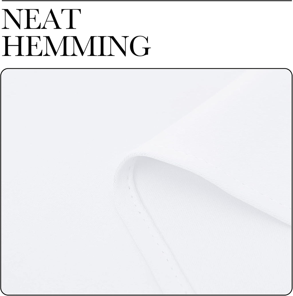 NICETOWN White Window Curtain Panels - 50% Light Blocking for Bedroom & Dining Room | Set of 2 (42" x 50")