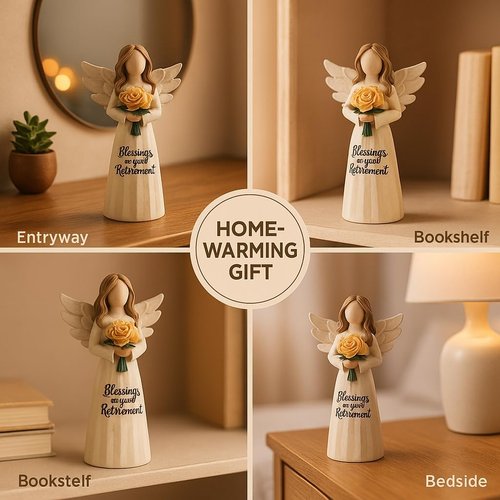 GoGnome Retirement Gift - Resin Angel Statue for Women | Blessings Decor for Coworkers, Teachers, Nurses, Moms