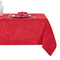 HomeJoy Rectangle Christmas Jacquard Table Cloth Waterproof Elegant Damask Floral Pattern Heavy Weight Wipeable Wrinkle Free Fabric Table Covers for Dinner or Daily Uses(Dark Red/52x70 Inch)