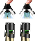 HYZ 2-Pack Classic Champagne Stoppers and 2-Pack Champagne Stoppers with Built-in Pump