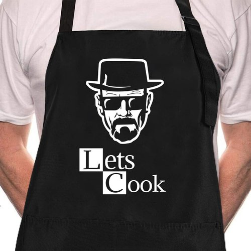 ZOORON Funny Cooking Chef Apron with Pockets BBQ Kitchen Work Aprons Birthday Father’s Day Grilling Gifts for Papa, Husband