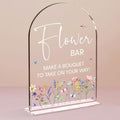 Flower Bar Sign Wedding Decor Clear Acrylic Table Sign for Marriage Parties Anniversaries Reception Cafe Hotel Party Bar Business Event
