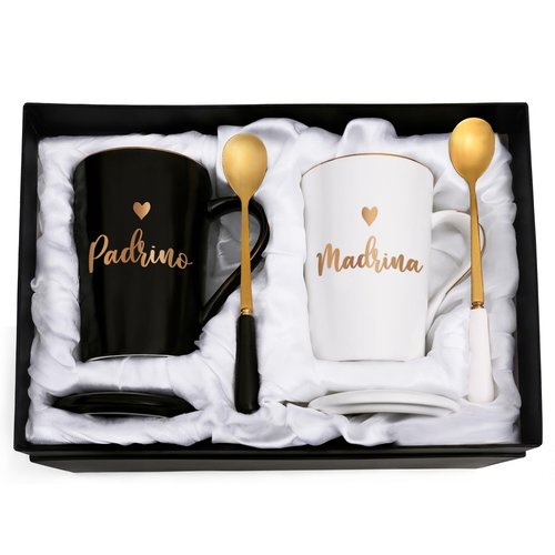 Cabtnca Godparents Proposal Gift, Madrina Padrino Padrinos Proposal Gift, Tazas Regalos Para Padrino Madrina Mug, Christmas Gifts for Godmother Godfather, 14Oz Set of 2