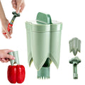 Pepper Corer,Chili Seed Remover Tool,Durable ABS Kitchen Gadget for Bell & Chili Peppers, 2-in-1 Design, Easy Twist Use, Ideal for Home Cooking, Camping(Green)