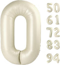 Number Balloons 40 Inch - Cream 0 Birthday Decorations | Elegant Party Supplies for All Ages