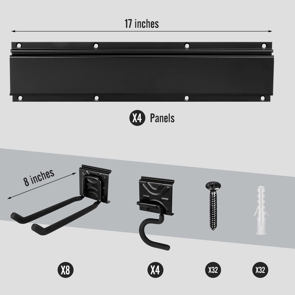 SMARTOLOGY Heavy-Duty Steel Garage Tool Storage Rack - 150 lbs Capacity | Weather-Resistant Wall Mount Organizer for Tools