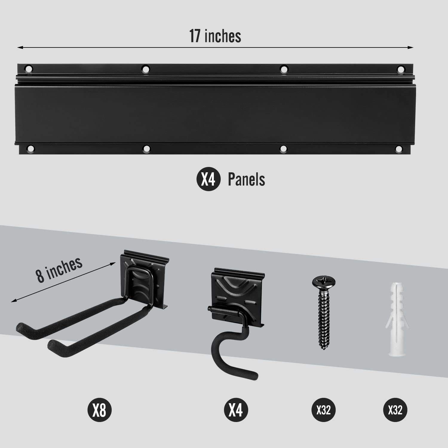 SMARTOLOGY Heavy-Duty Steel Garage Tool Storage Rack - 150 lbs Capacity | Weather-Resistant Wall Mount Organizer for Tools