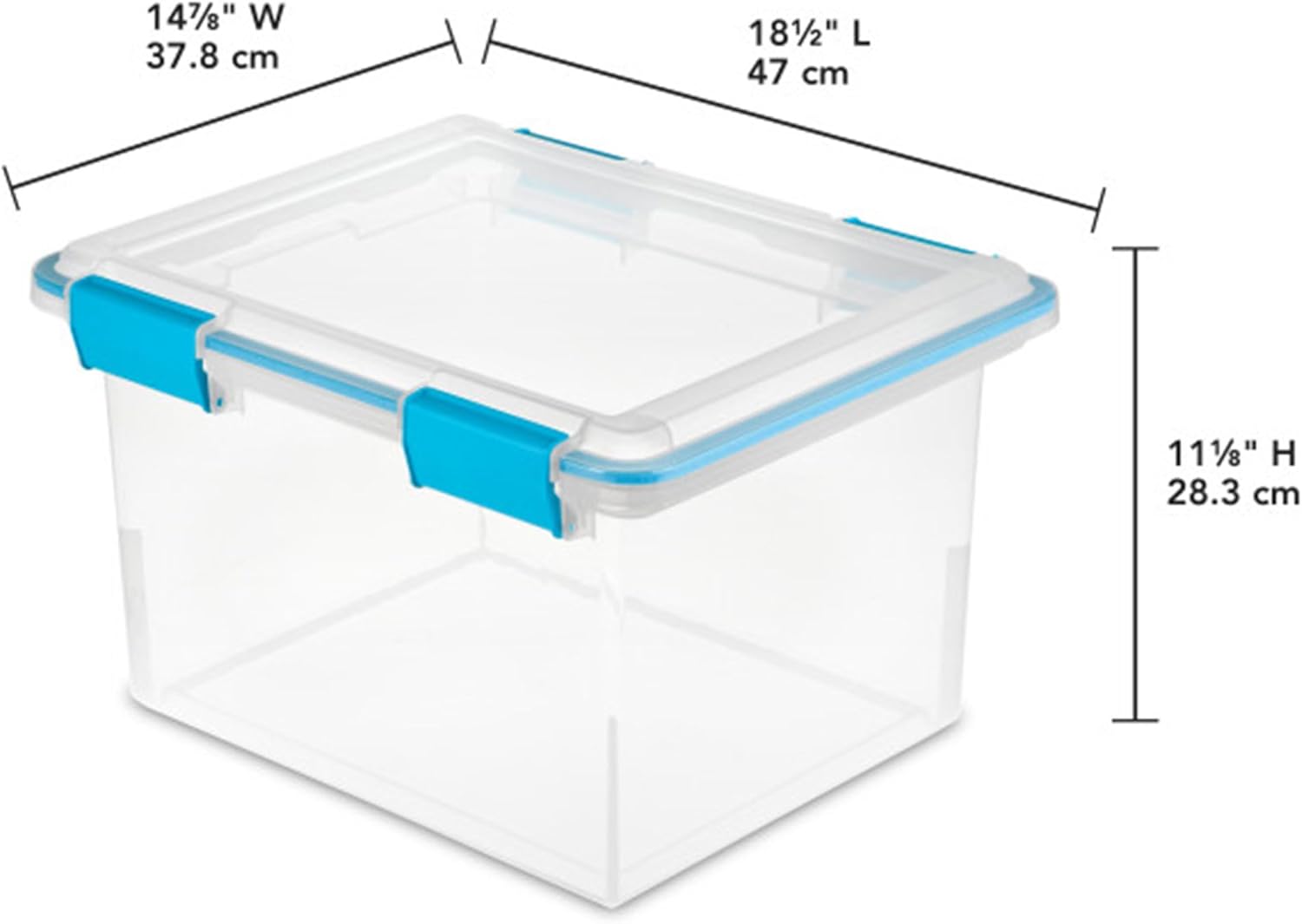 Sterilite 32 Quart Gasket Box - Weather-Resistant Storage Bins with Latching Lids | 4-Pack Heavy-Duty Organizers