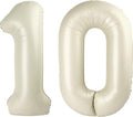 10 Balloons Number - 10th Birthday Decorations for Boys & Girls | 40-Inch Cream Balloons for Celebrations