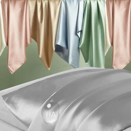 Mulberry Silk Pillowcase Set by Skiennix - Anti-Acne & Hair Care | King Size, Grey - 2 Pack
