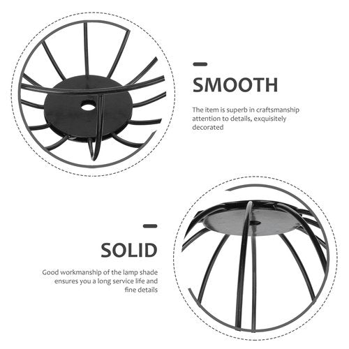 DOITOOL Black Chandelier Stand Iron Lampshade Bracket Pendant Lamp Holder E27 Compatible Ceiling Light Fixture for Home Bar Restaurant Bedroom Lighting