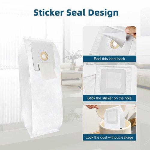 5 Pack 391 Central HEPA Vacuum Bags Compatible with Nutone 391, 3918, 44186, CV350, CV352, CV353, CV450, CV653 Models