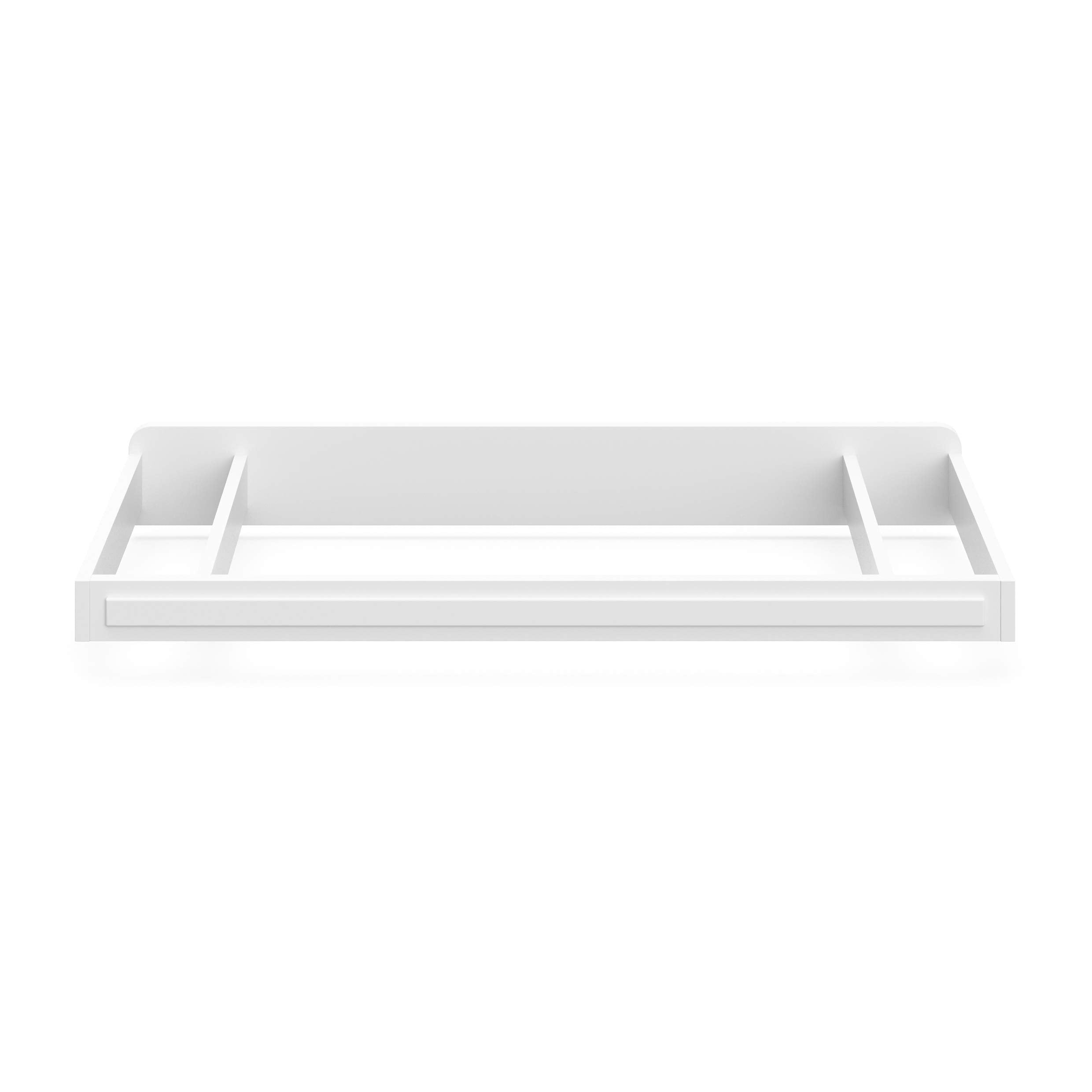 Storkcraft Universal Changer Topper (White) - Transforms Dresser Into Baby Changing Station, Fits Standard Size, 3 Compartments Essentials, Soft Felt Bottom