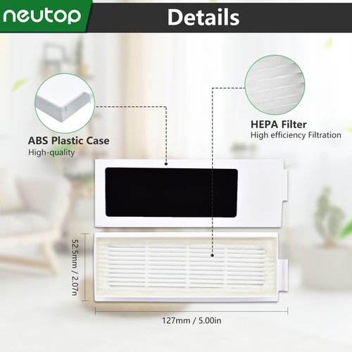 Neutop Replacement Filter Sets Parts Compatible with Ecovacs Deebot T20 Omni, T20 Max/Pro, Robot Vacuum Accessories, 12-Pack.