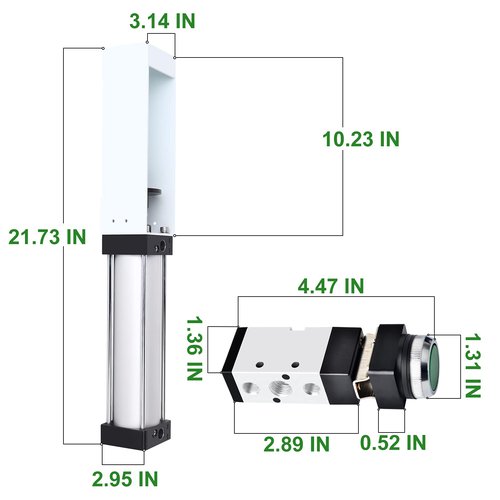 TAISHER Push Valve Aluminum Can Crusher，Eco-Friendly Recycling Tool，Heavy Duty Pneumatic Cylinder Soda Beer Can Crusher