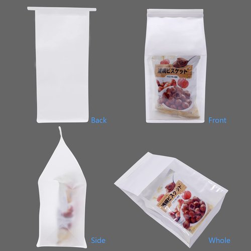 euduv Bakery Bags with Window Large Cookie Bags for Packaging 200Pcs 5.1x4.3x11 Inche White Kraft Paper Homemade Bread Bag Keeps Items Fresh Professional and Durability,Easy to Use,Take Out.
