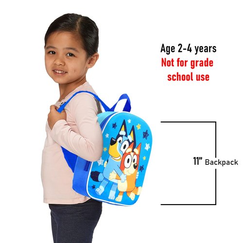 Bluey and Bingo Mini Backpack for Girls - Bundle with 11" Backpack Purse for Toddlers Plus Stickers, Water Bottle, More | Mini Bluey Bag for Kids, Girls