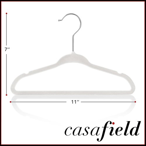 Casafield Velvet Baby Hangers - 50 Pack for Infant & Toddler Clothes - Elegant Ivory Color