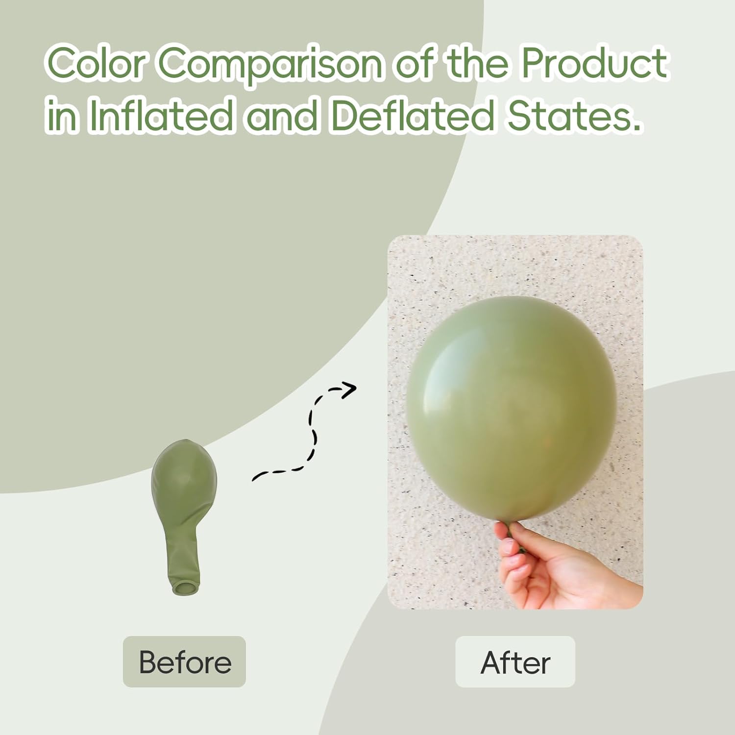 Sage Green Balloons | 12-Inch Dusty Green Party Balloons - 50pcs for Weddings & Celebrations
