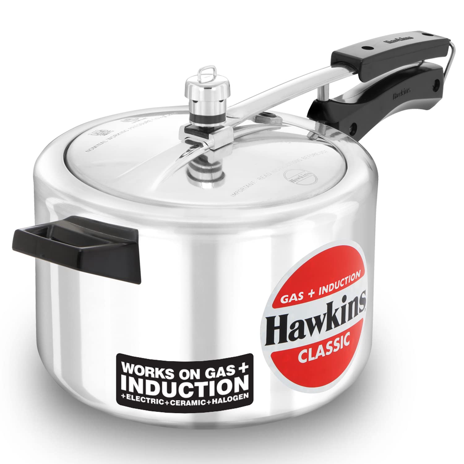 Hawkins Aluminium Classic Pressure Cooker, Induction Inner Lid Cooker, Pan Cooker, Best Cooker, Silver Icl50 5 Litre