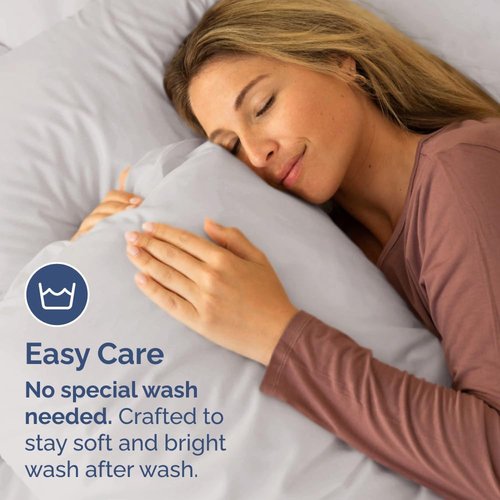 King Standard Pillow Cases - Soft Hotel Quality Covers | Comfy, Fade-Free, Wrinkle Resistant - Light Grey - Set of 2