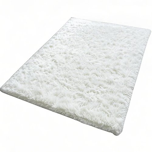 Kate Photography Floor Mats Super Soft PV Fur Rug Fluffy White Plush Area Carpet for Living Room Photography Studio Washable Shaggy Rug 5x10ft
