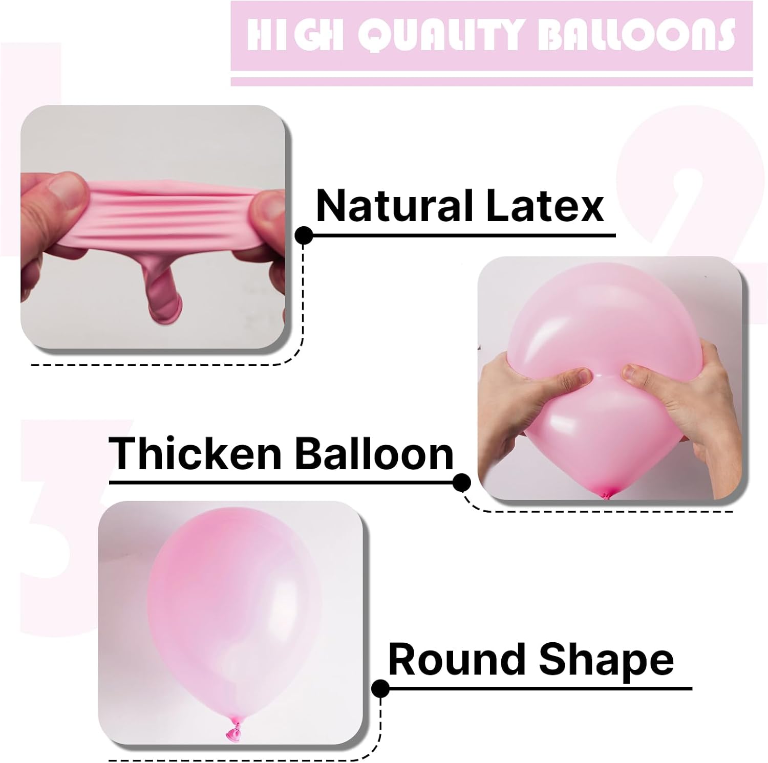 PartyWoo Light Pink Balloons - 100 Pcs Pastel Balloon Arch Kit for Baby Showers & Birthdays | Various Sizes 5-36 Inch