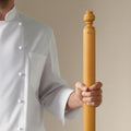 Mattarello Pasta Rolling Pin – Handmade Italian Tool for Authentic Pasta Making – Carved Ball Handle – Extra Long (30 inch)