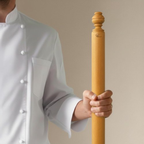 Mattarello Pasta Rolling Pin – Handmade Italian Tool for Authentic Pasta Making – Carved Ball Handle – Extra Long (30 inch)
