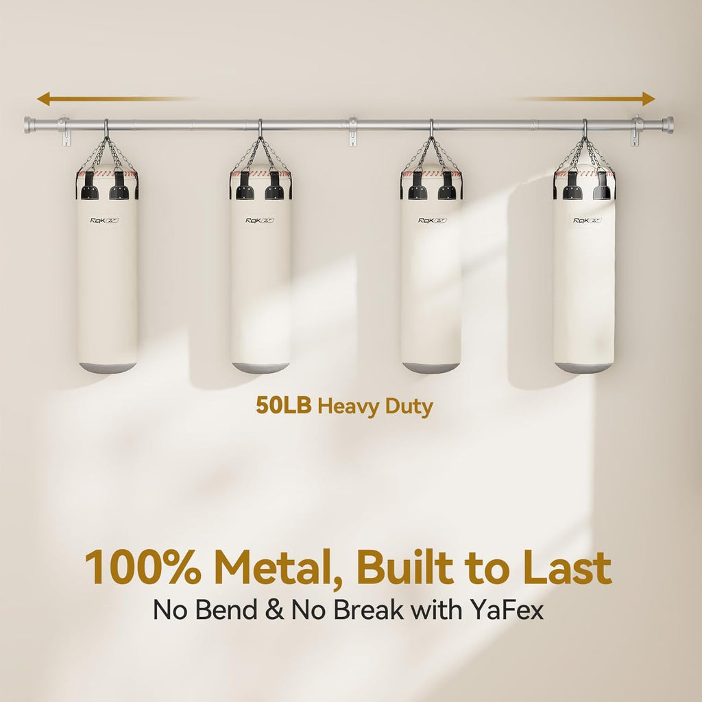 YaFex Curtain Rods - Heavy Duty 1 Inch Adjustable Window Treatment Rods | 32-84 Inch, Silver Finish