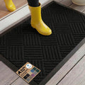 GORILLA GRIP Waterproof All-Season Doormat - Natural Rubber, Stain & Fade Resistant, 23x35, Black Diamond