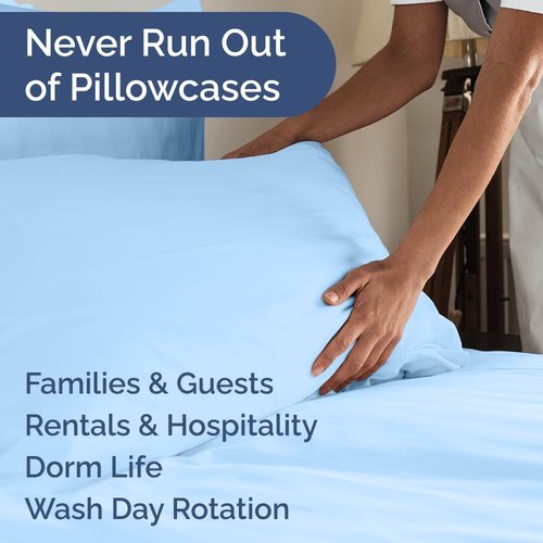 King Pillow Cases by Ultra Soft | Hotel Quality, Wrinkle-Free & Fade Resistant - 8 Piece Set in Light Blue