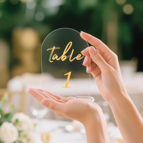 30 Pack Acrylic Wedding Table Numbers, 5.9" X 3.9" Signs, 1-30 Table Numbers for Wedding Reception, Party, Anniversary, Event, Acrylic Wedding Signs